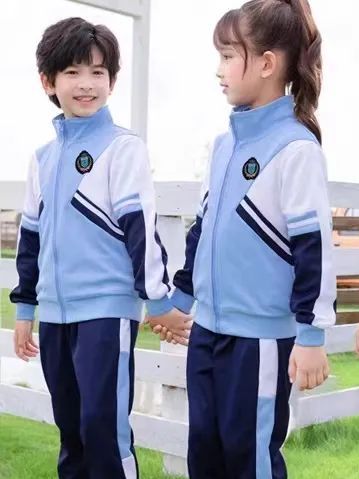 小學(xué)運動校服春秋款藍(lán)白配色