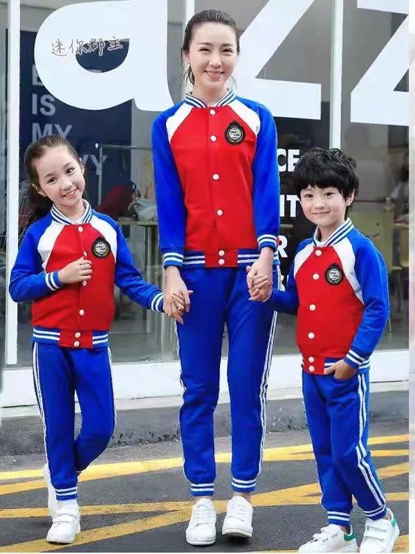 中小學(xué)運動校服春秋款紅藍(lán)白配色