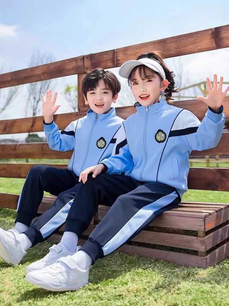 小學(xué)運動校服春秋款深藍(lán)淺藍(lán)配色