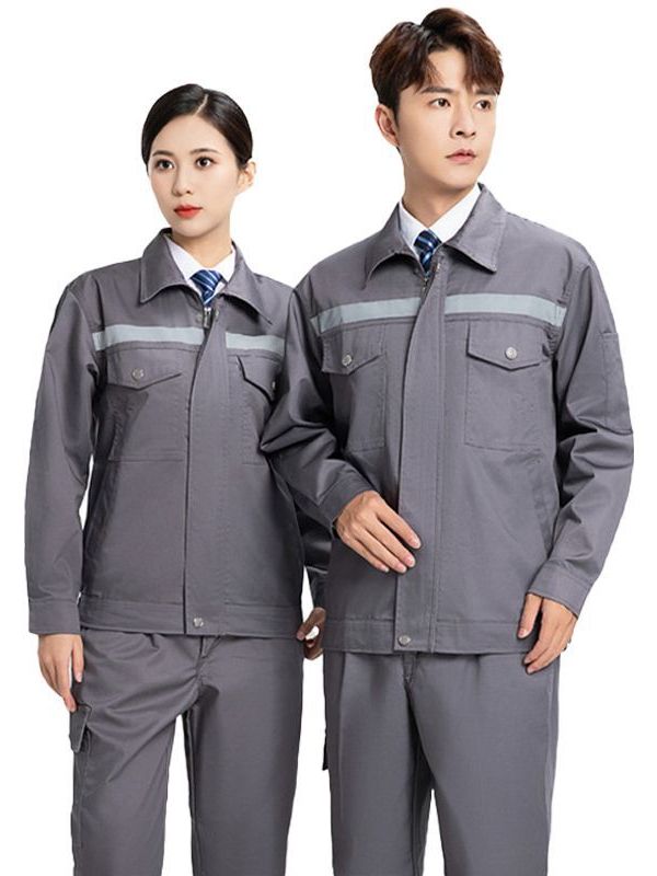 長(zhǎng)袖勞保服男工作服耐磨耐臟反光條工作服套裝汽修勞保服男裝批發(fā)